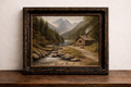 Alpine serenity with rustic cabin