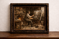L'artiste en atelier rustique