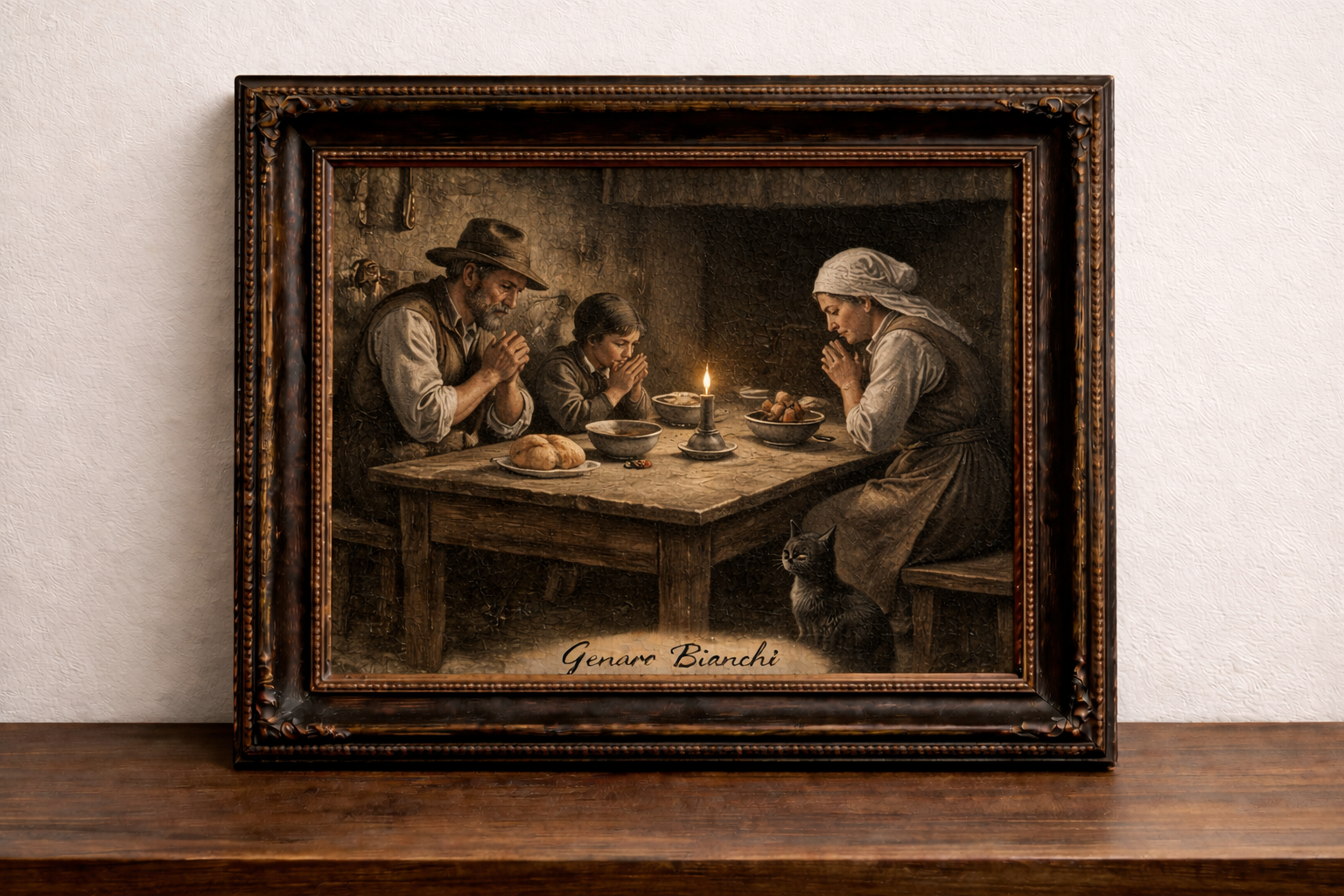Le dîner familial à la vieille table