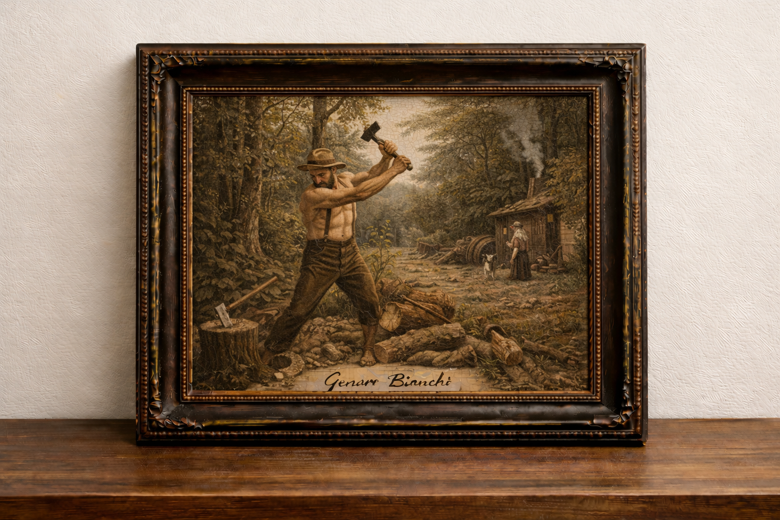 Lumberjack in a woodland setting