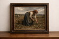 Paysage rural avec femme en champ