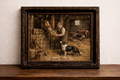 Rural farmhouse interior with livestock