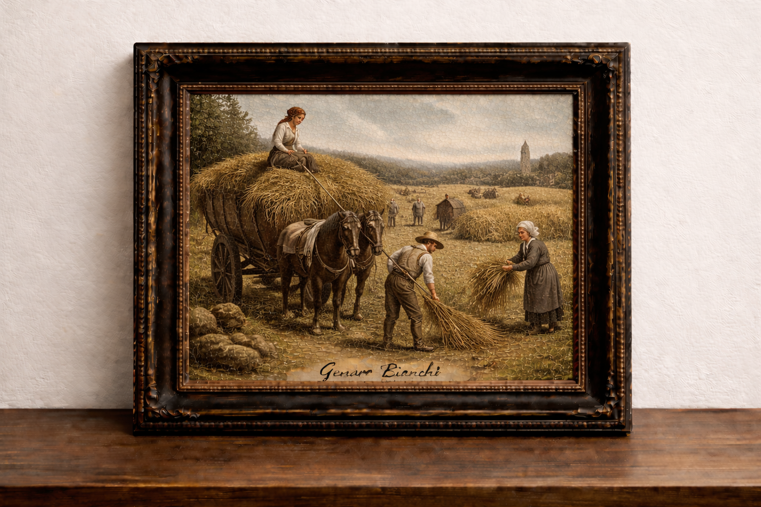 Rural harvest in golden light