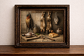 Rustic game and kitchen still life