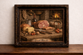 Rustic farmhouse still life with ham