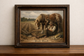 Un fermier et son cheval de trait